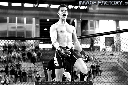 2022-05-07 Milano in the Cage 8 02301 Nikola Gogov-Costel Pomohaci - MMA 77kg